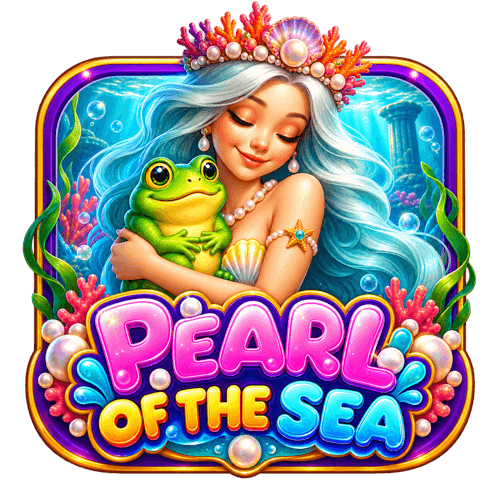 Pearl of the Sea, an ocean princess holding a friendly green frog